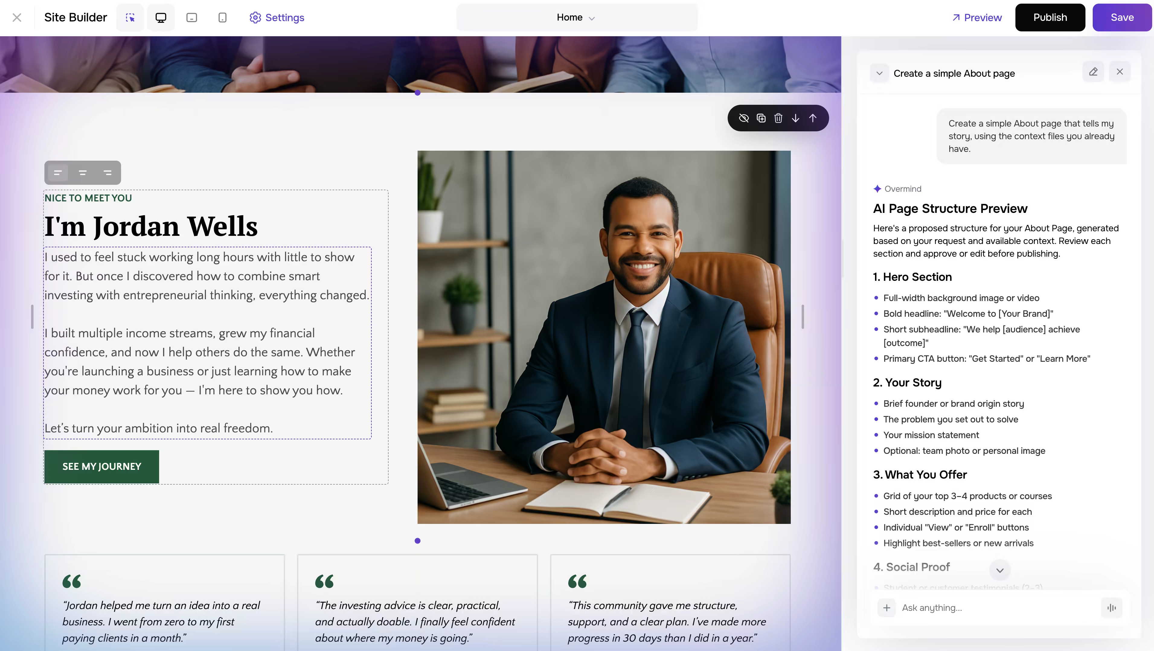 AI Сайт билдър screenshot